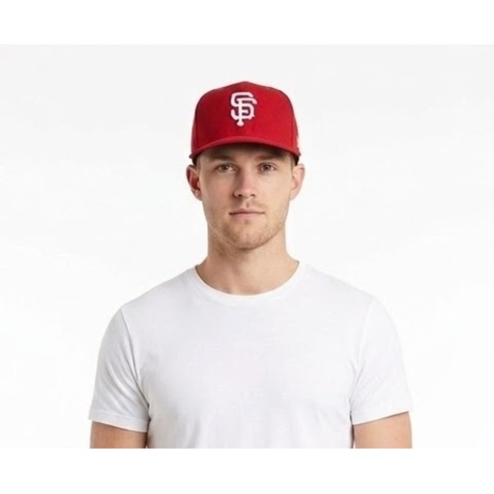 SAN FRANCISCO GIANTS New Era 59FIFTY Fitted Hat Red White Size 7 1/2 MLB Cap